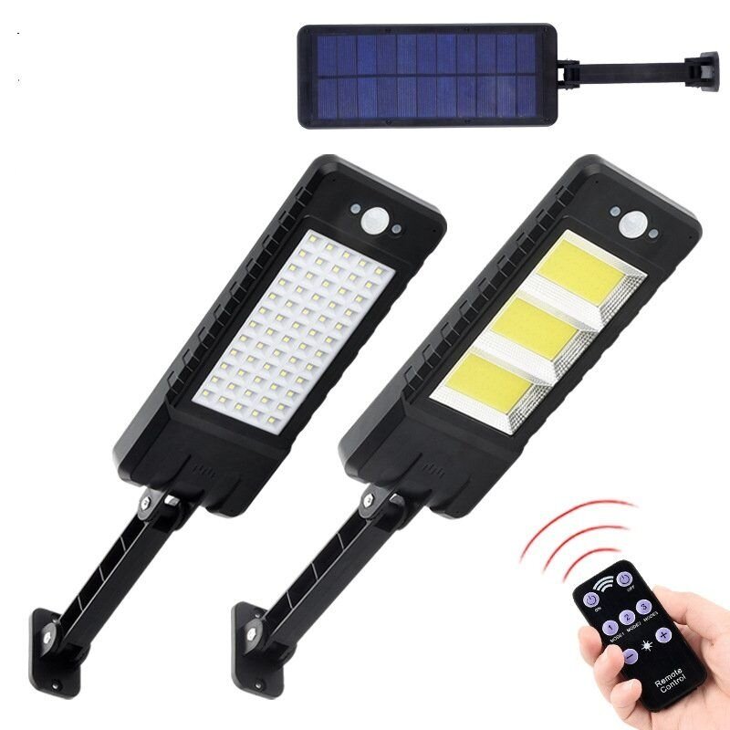 60LED/120COB Solar Lamp Motion Sensor IP65 Wall Light  Outdoor Remote Control