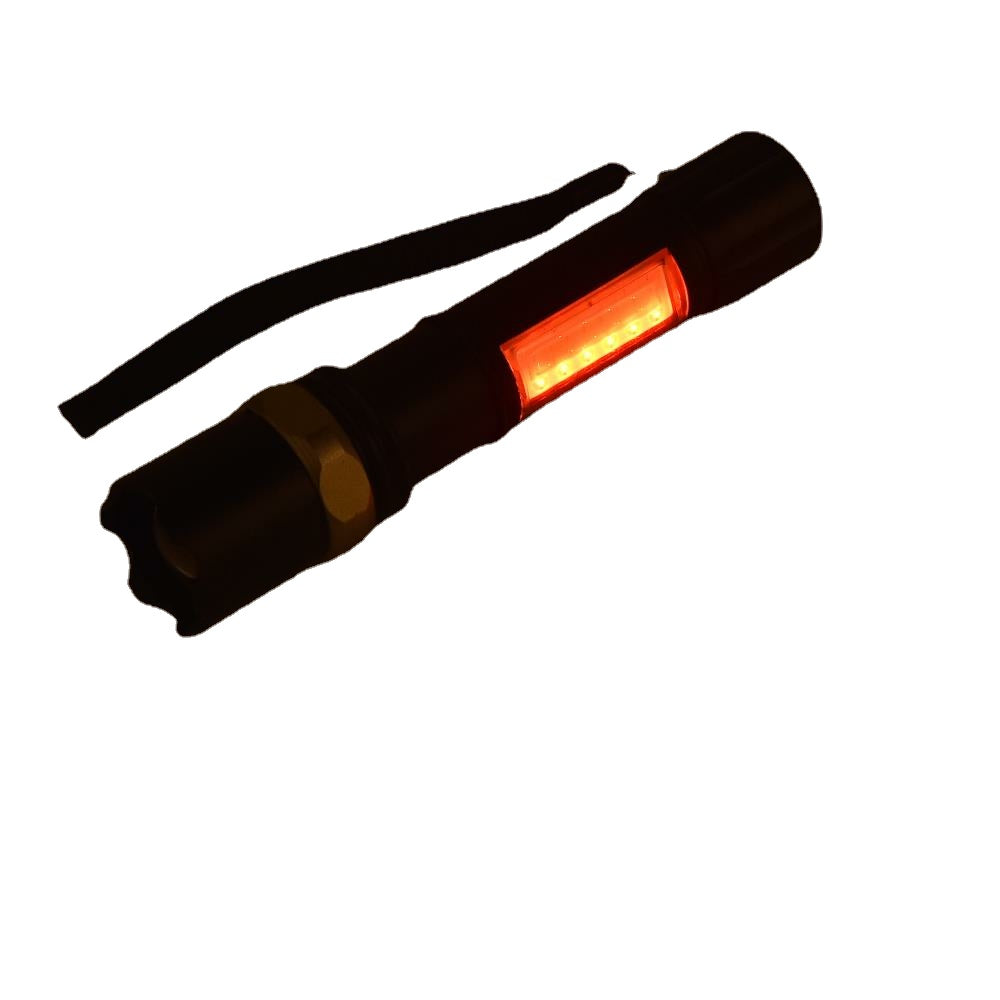 1000Lumens 3Modes Front & Side Lights Red & Blue & White Lights LED Flashlight