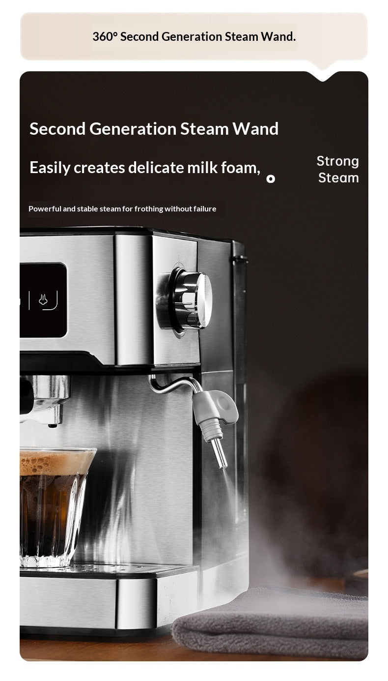 850W 20Bar Semi Automatic Espresso Coffee Machine With 1.5L Removable Tank 360° Steam Wand for Latte Home Cafe