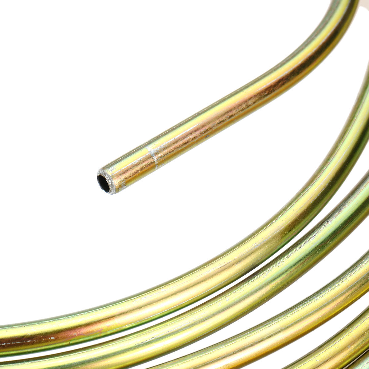 25ft Roll of 3/16'' Plated Brake Line Tubing OD Copper Nickel With 16x Tube Nuts
