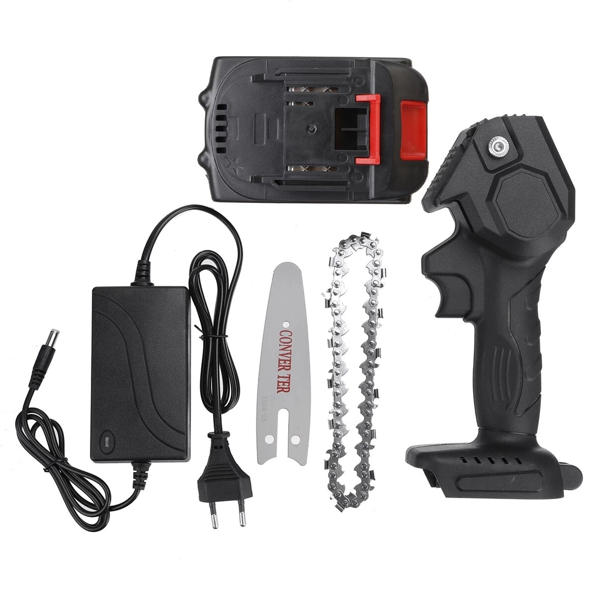 4 Inch 15000mAh Mini Electric Chain Saw Pruning Chainsaw Cordless Garden Tree Logging Trimming Saw