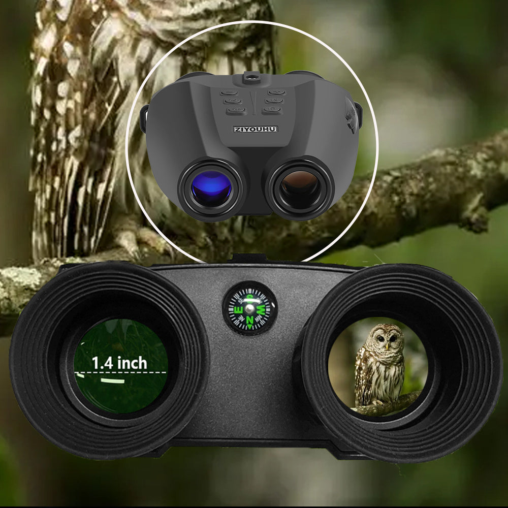 Optical Infrared Night Vision Binoculars with Dual-Screen, 6X Optical & 8X Digital Zoom, Ideal for Day/Night Use
