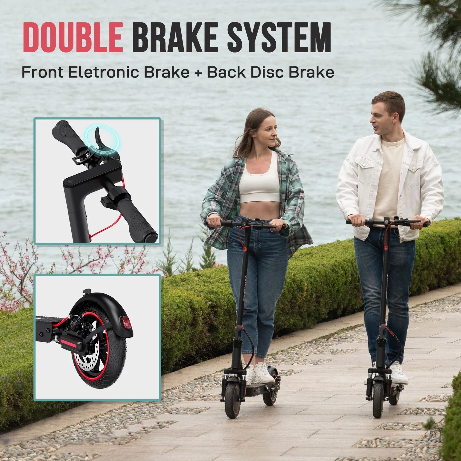 Electric Scooter 36V 7.8AH Battery 350W Motors 8.5inch Solid Tires 30KM Max Mileage 120KG Max Load Folding E-Scooter