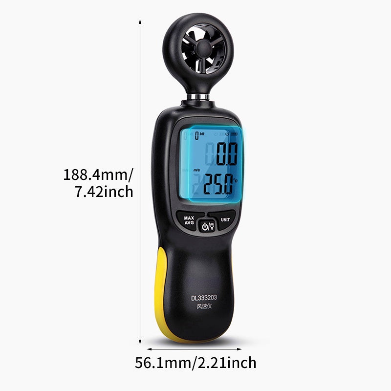 Handheld Digital Anemometer For Measuring Wind Speed Temperature