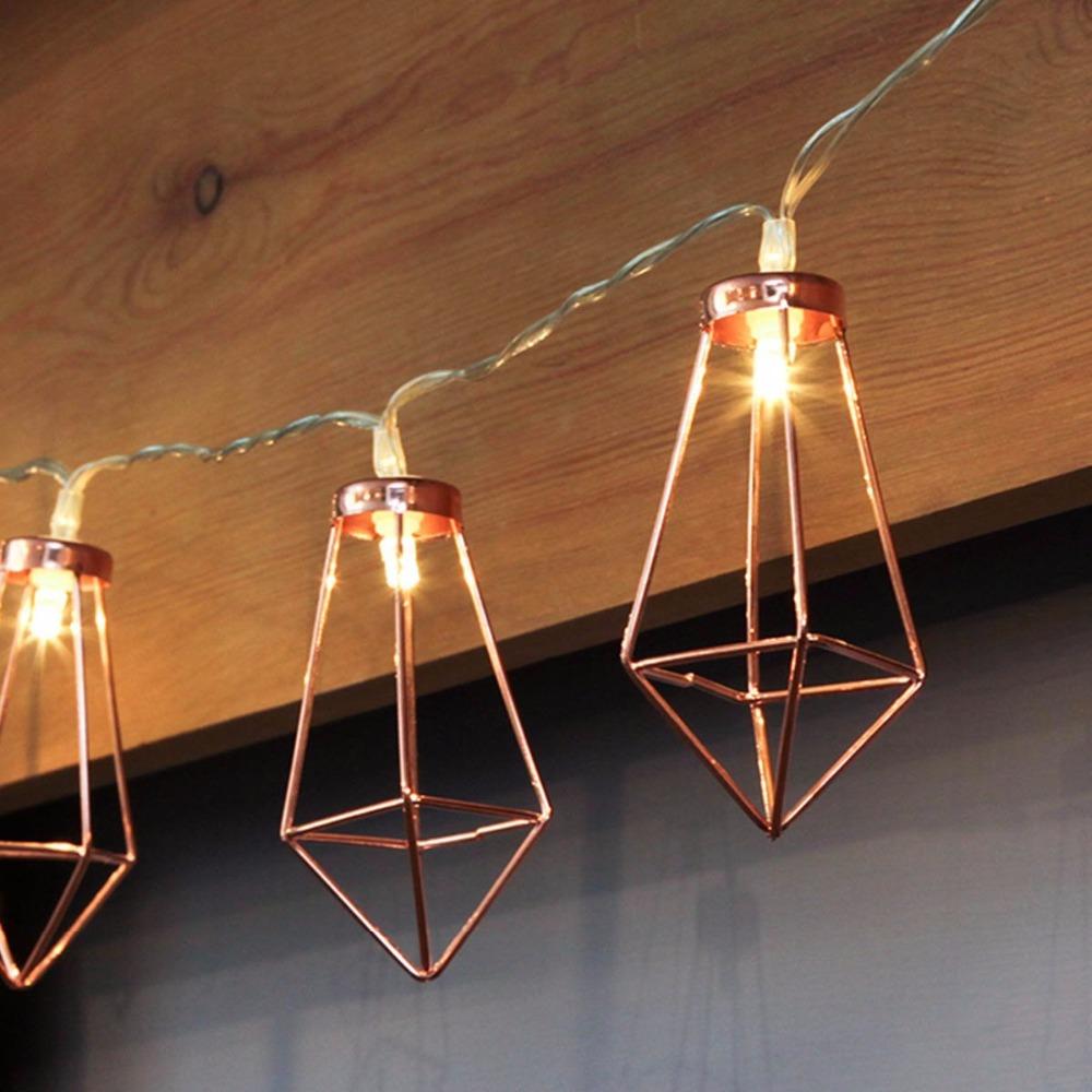 Battery Powered 1.8M/3.3M 10/20LEDs Metal Diamond Fairy String Light for Christmas Holiday Party