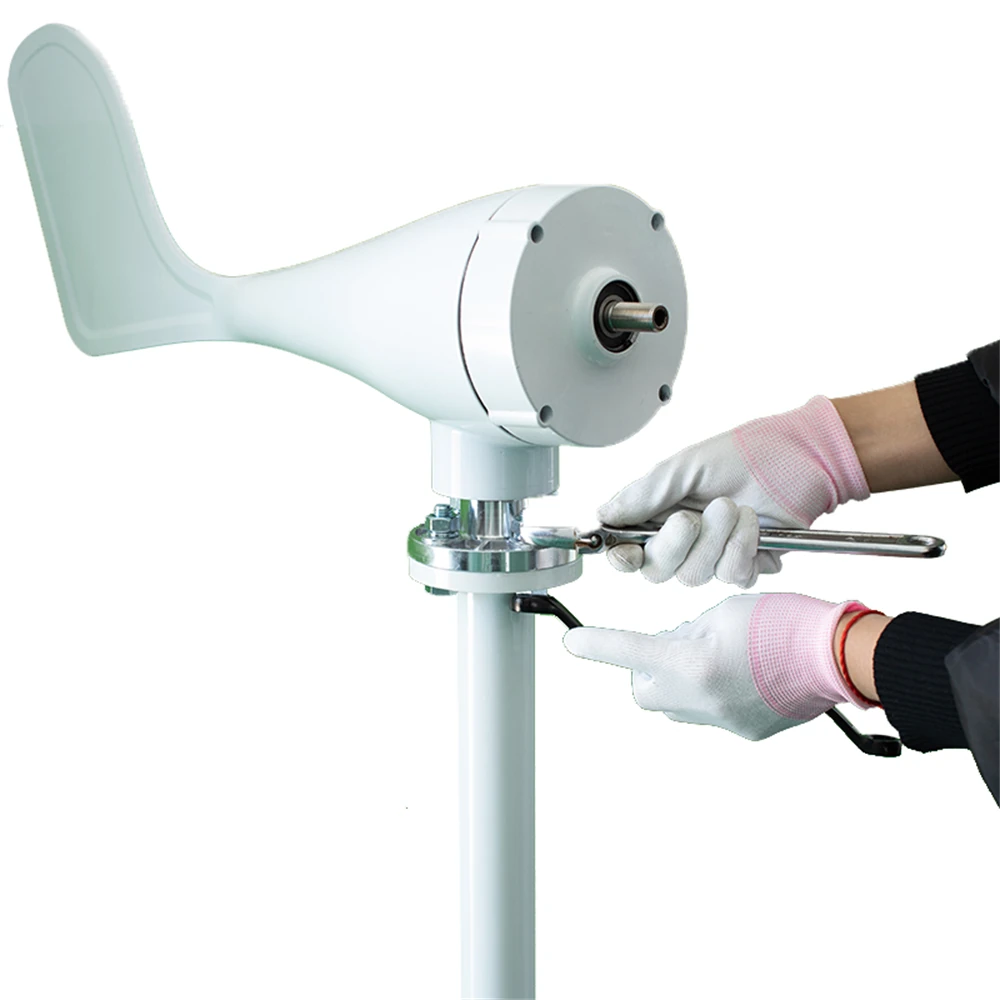 300W S-Shaped 6-Blade Wind Turbine Generator with Controller & Inverter, 12V/24V Auto-Charging