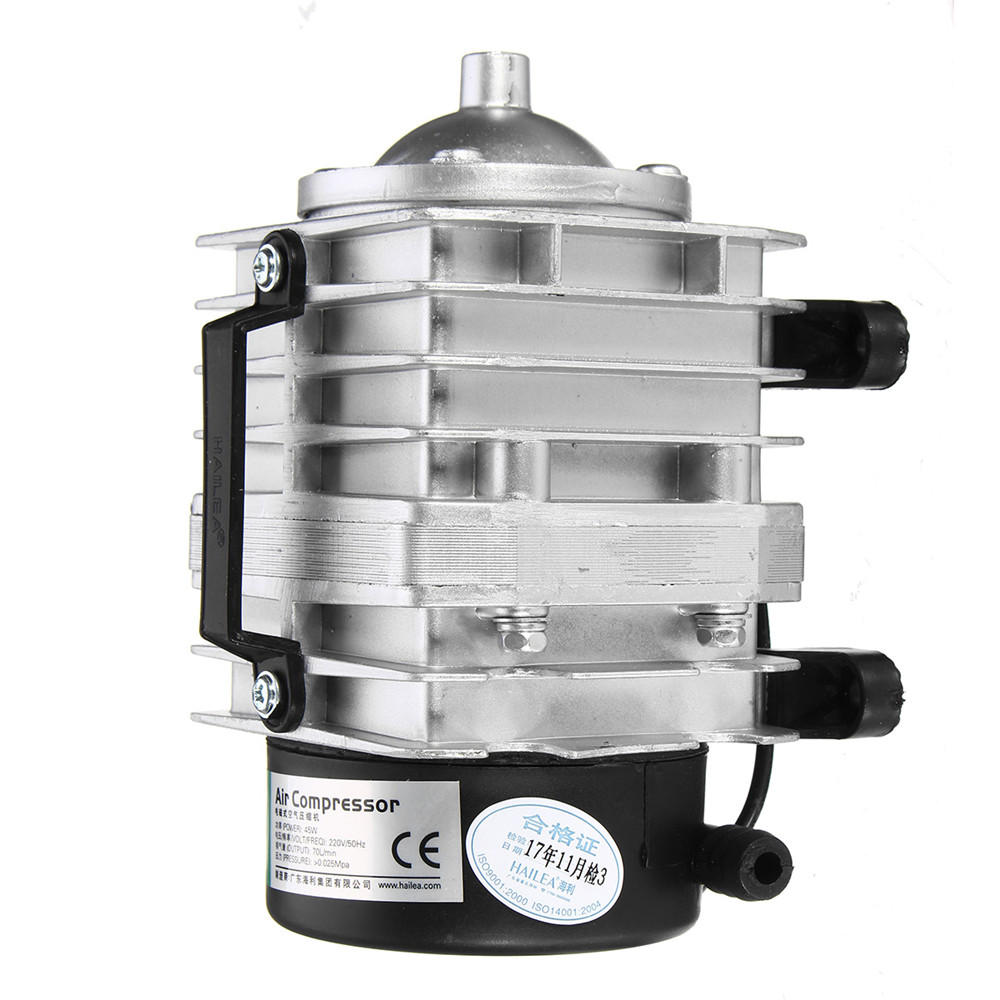 45W 220V 70L/Min Portable Electromagnetic Air Compressor Air Pump For Aquarium Hydroponic Systems