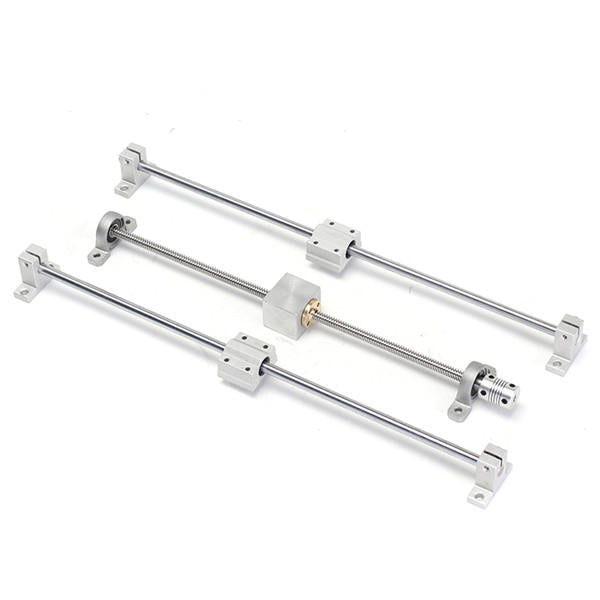 13pcs 400mm CNC Parts Optical Axis Guide Bearing Housings Aluminum Rail Shaft Support Screws Set