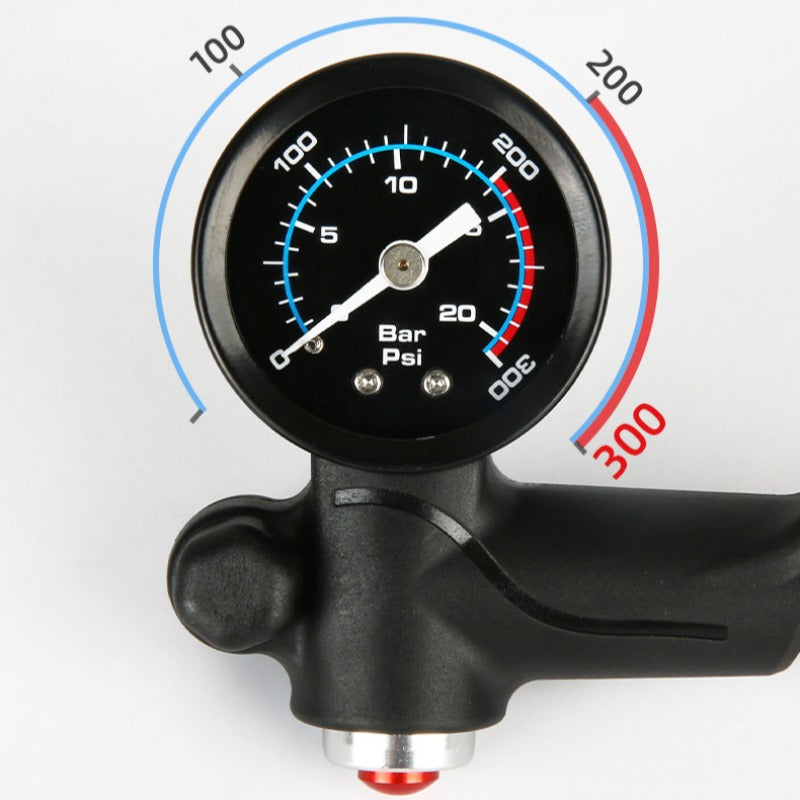 Portable High-pressure 300psi Bike Air Pump With Gauge For Fork & Rear Suspension Shock Absorber Mountain Bicycle Inflator