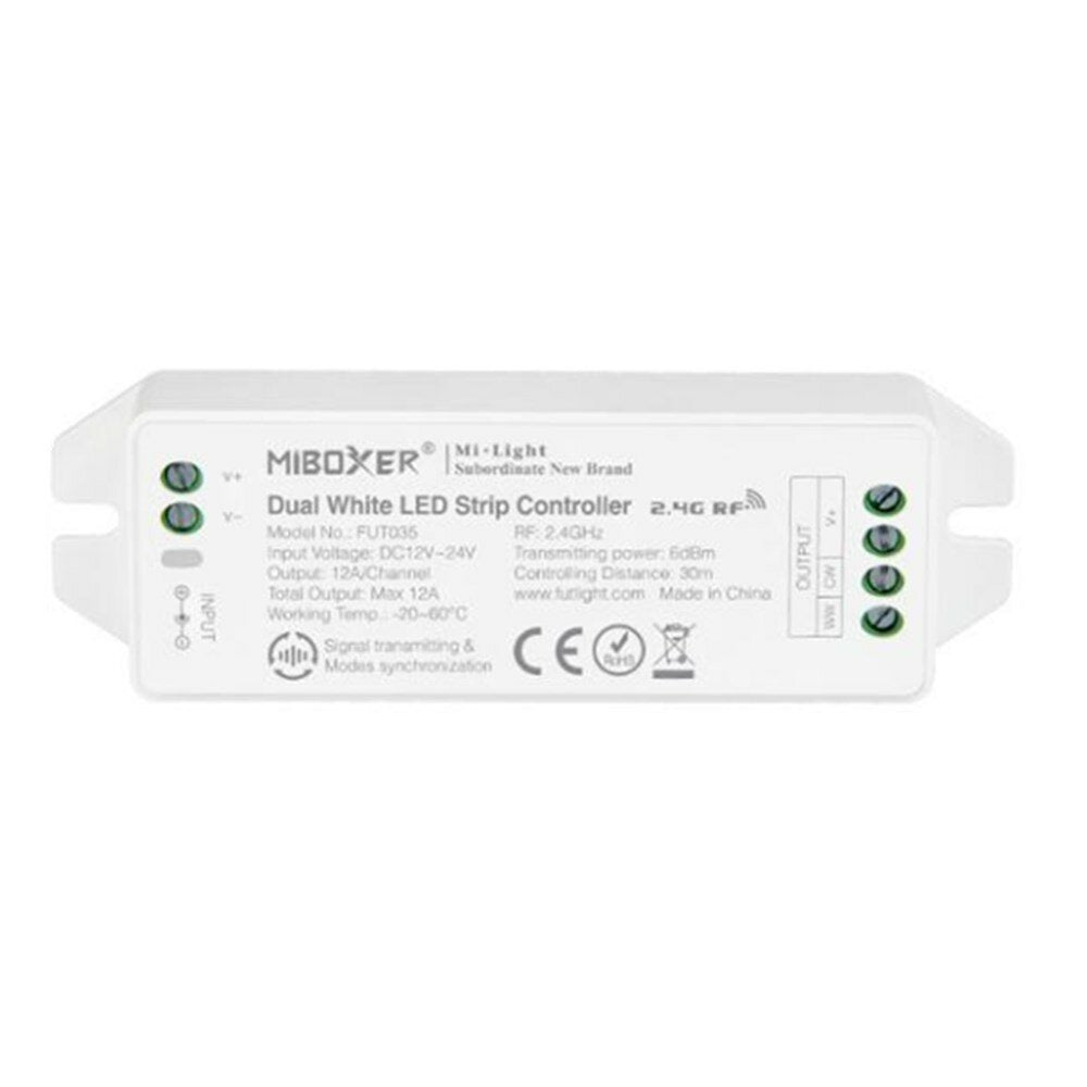 2.4GHz 4-Zone LED Controller for Color Temperature Dual White Strip Light DC12V-24V