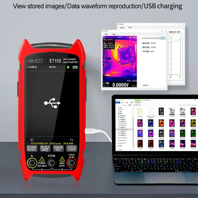 GreenZech Fusion-15 Pro | 256x192 HD Thermal Imaging Multimeter | Professional 2-in-1 Diagnostic Workstation