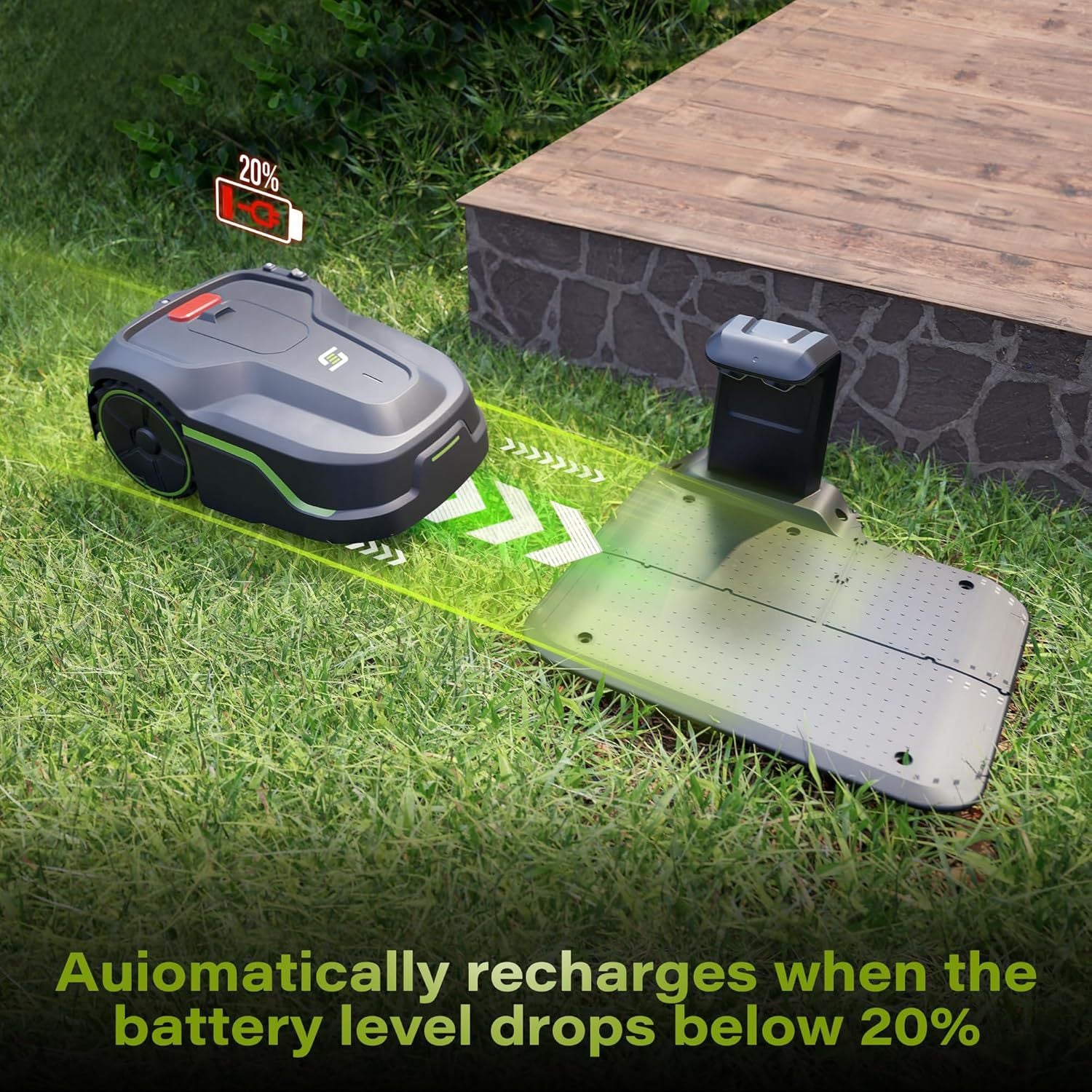 Robotic Lawn Mower with App Control For Lawns Up To 800m² Intelligent Mapping Handles 35% Slopes IPX5 Waterproof Automatic Recharging