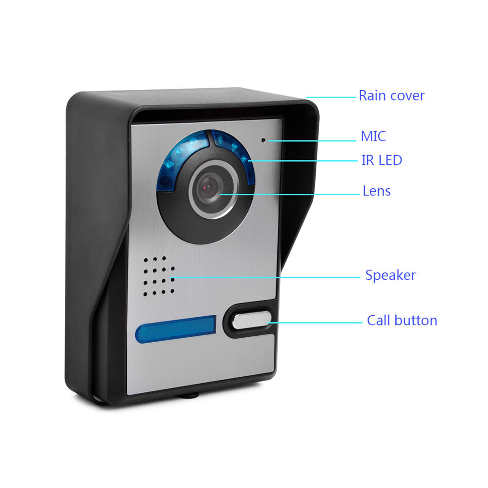 HD 7 inch TFT Color Video Door Phone Intercom Doorbell Home Security Camera Monitor Night Vision System