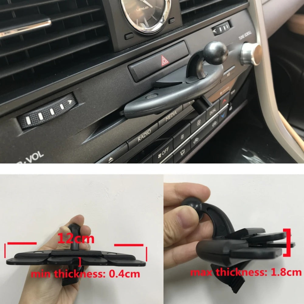 Universal CD Slot Gravity Car Holder - Premium ABS, One-Hand Operation, Super Strong, Silver, Fits All Mobile Phones
