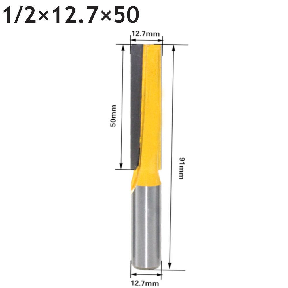12.7mm 1/2 Inch Shank Straight Bottom Cleaning Router Bit Tungsten Carbide Woodworking Cutting Tools