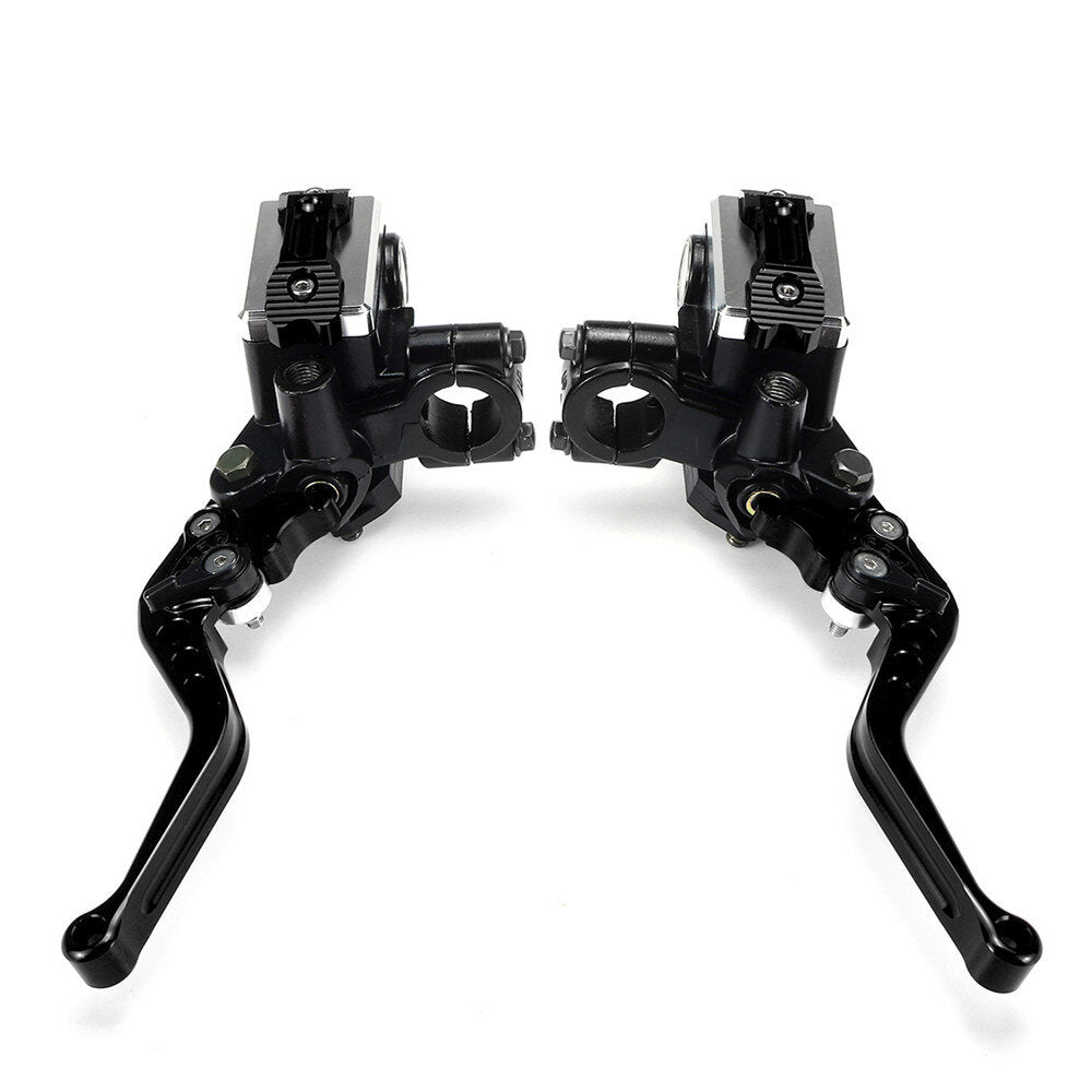 7/8" Motorcycle Master Cylinder Hydraulic Brake Pump Clutch Handlebar Lever Reservoir Set