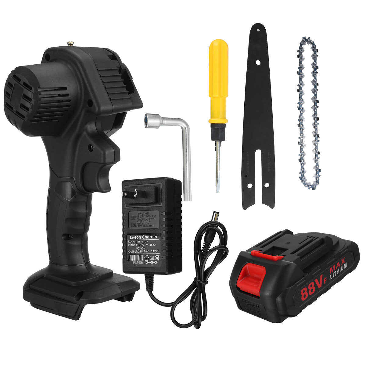 6 Inch 1200W Electric Chain Saw Pruning ChainSaw Cordless Woodworking Cutter Tool