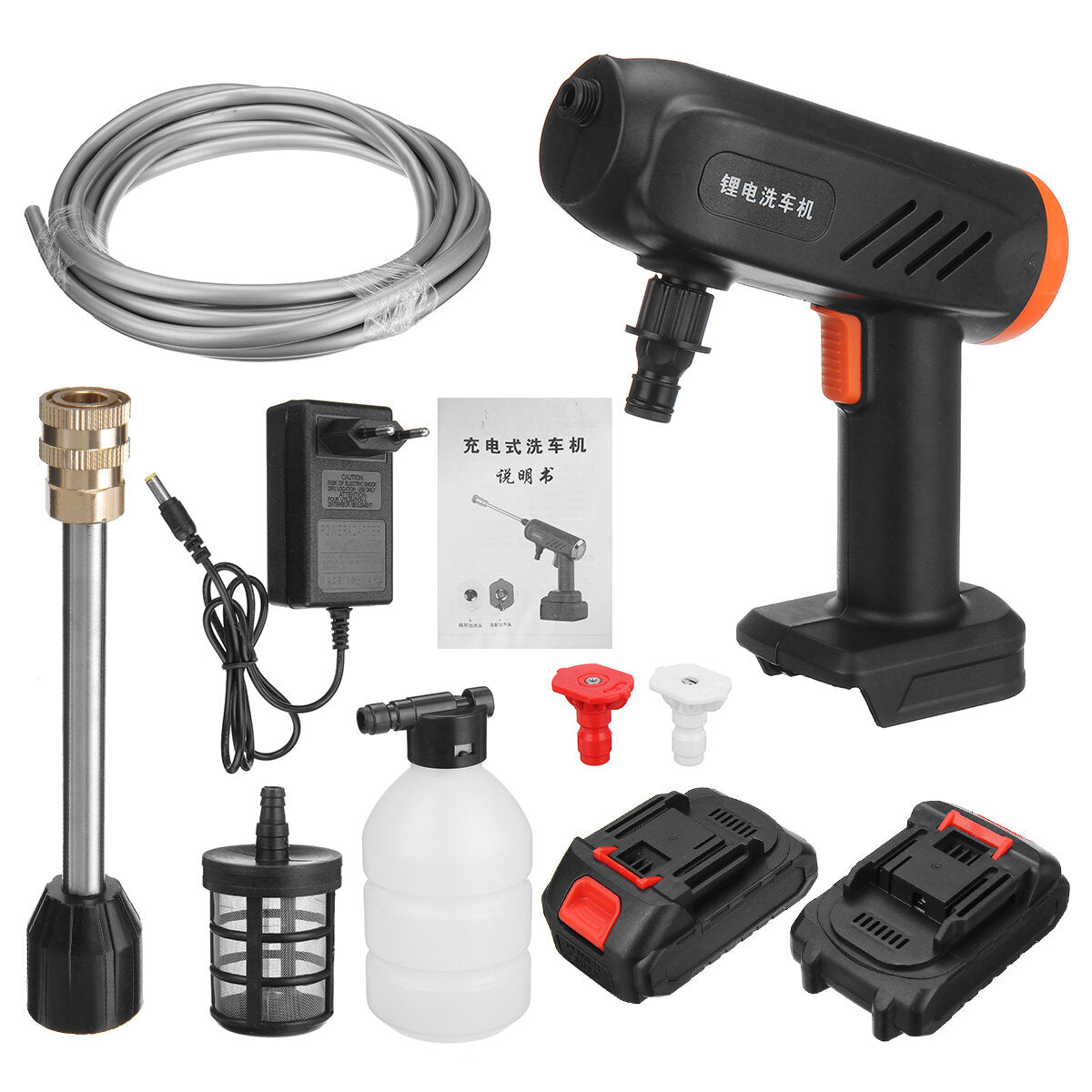88VF 1500W Electric Spray Guns Cordless Rechargeable Water Clener Applicator Home Improvement Craft DIY W/1pc/2pcs Battery EU Plug Fit Makita