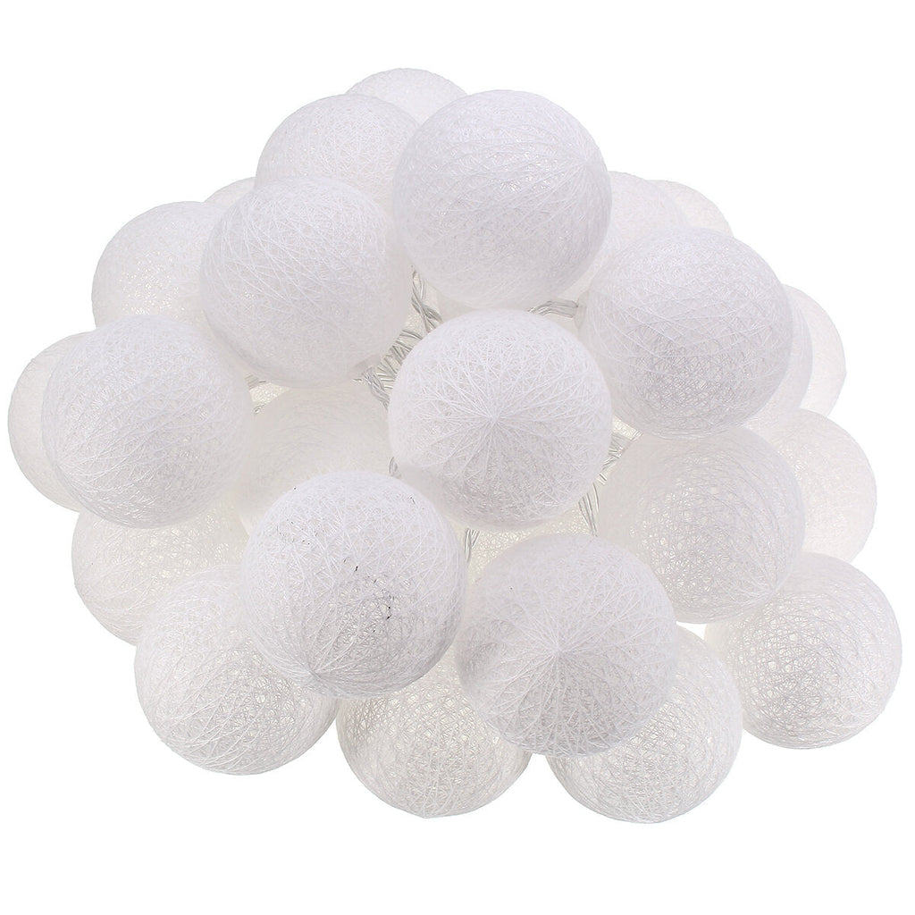Battery Powered 30LEDs Pastel Cotton Ball String Lights for Holiday Decoration