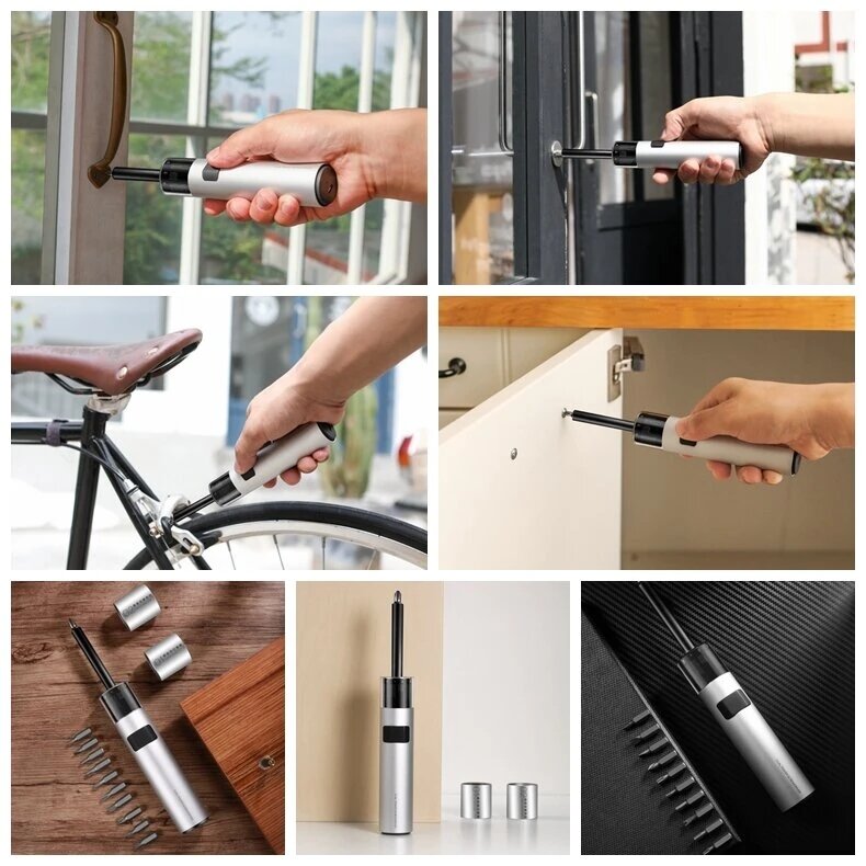 12 in 1 1300mAh Electric Screwdriver Magnetic Suction One Button Design with 3 LED Shadowless Lights