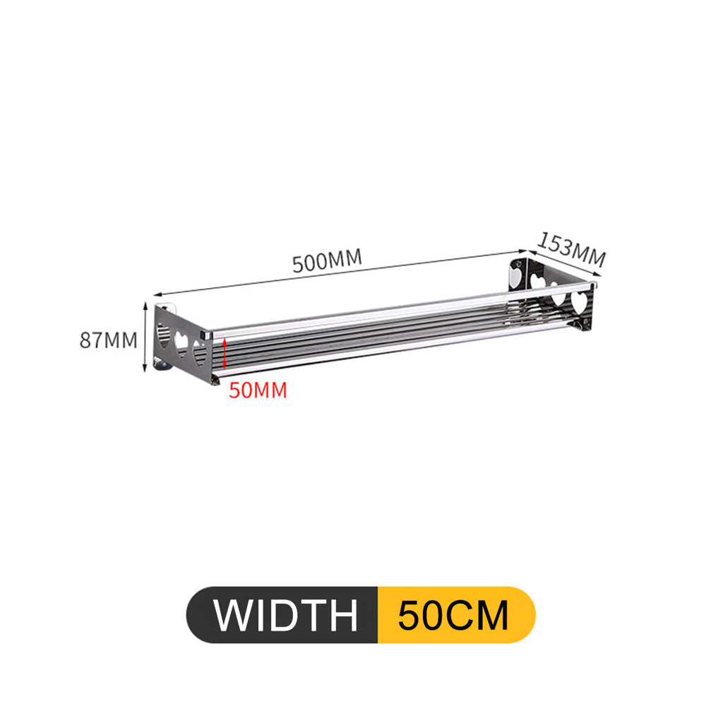 Kitchen Hanging Pot Pan Rack Wall Mount Storage Shelf Saucepan Holder