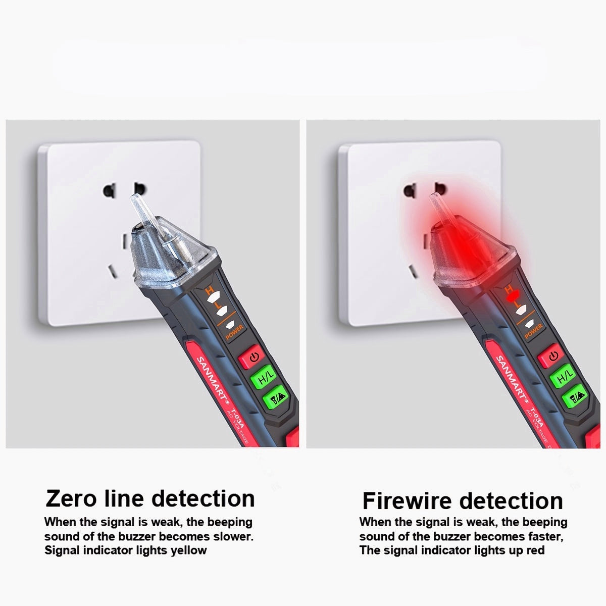 Non-Contact Voltage Tester Pen with LED Display Buzzer Alarm