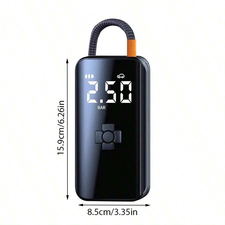 80W Smart Wireless Bike Pump - 150PSI, 3600mAh, Digital Display, Quiet, for Motorcycle/Car/Bike/Boat/Ball