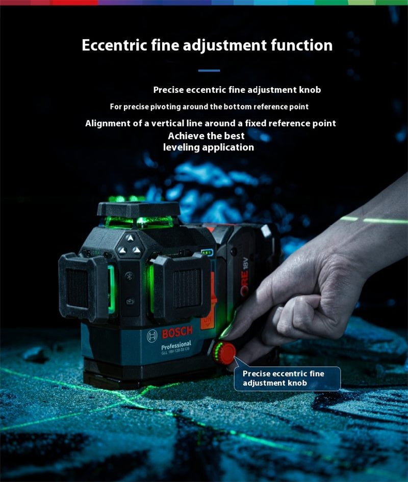 18V-120-33 CG Laser Level 12 Lines 35m Range Extendable to 120m High Precision ± 0.3 mm/m Rapid Self-Leveling IP 65