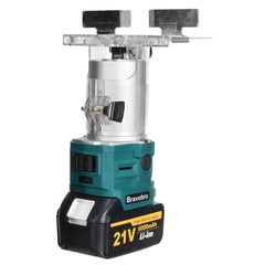 Cordless Electric Trimmer Woodworking 1280W Wood Router Machine 1/4In Wood Carving Milling Cutting Tools Home Diy Power Tool With Battery