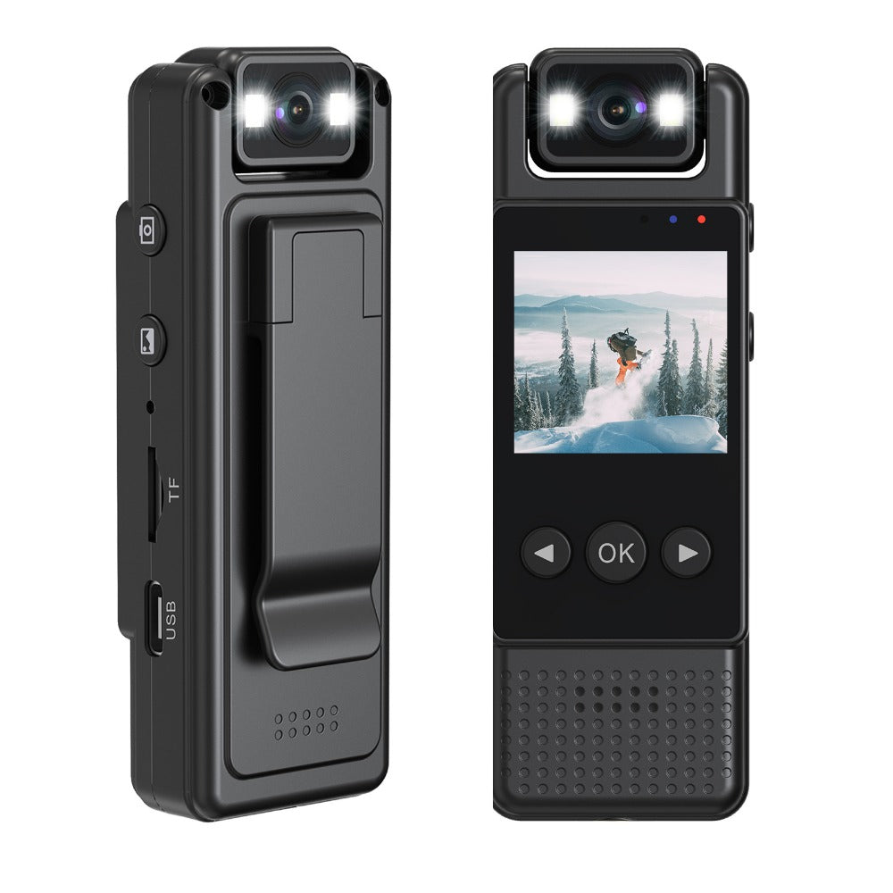 1080P Outdoor Action Camera with 1.3" LCD, Night Vision, WiFi, 128GB Card, Mini Wearable Video Recorder
