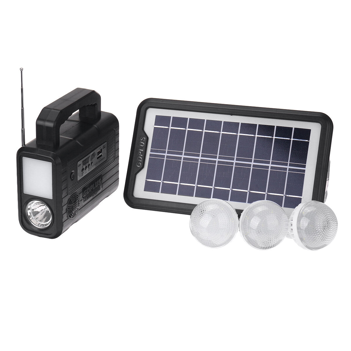 6V 3.5W Portable Outdoor Solar Power Panel With Super Bright Energy Saving Lamp And Bluetooth Radio FM