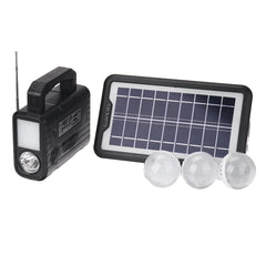 6V 3.5W Portable Outdoor Solar Power Panel With Super Bright Energy Saving Lamp And Bluetooth Radio FM