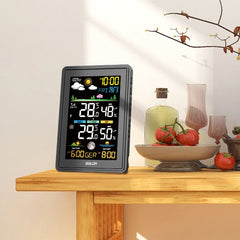 Wireless Digital Color Display Weather Station Clock Barometer Thermometer Hygrometer Trend Sun Time Forecast Sensor -40℃