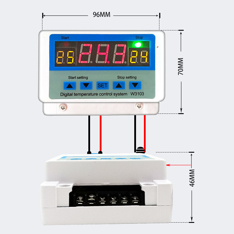 Digital Thermostat High Power 30A Automatic Adjustable Temperature Controller Switch 12V24V220V