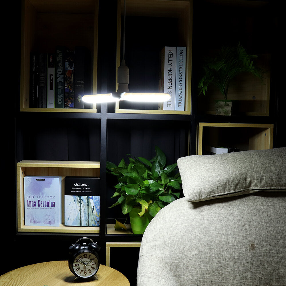 E27 26W Two-leaf Foldable Indoor Home Adjustable Ceiling 152LED Fan Light Bulb AC95-265V