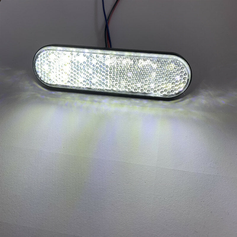 2pcs 12V LED Side Reflector Rear Brake Light Motorcycle Scooter Trailer Universal