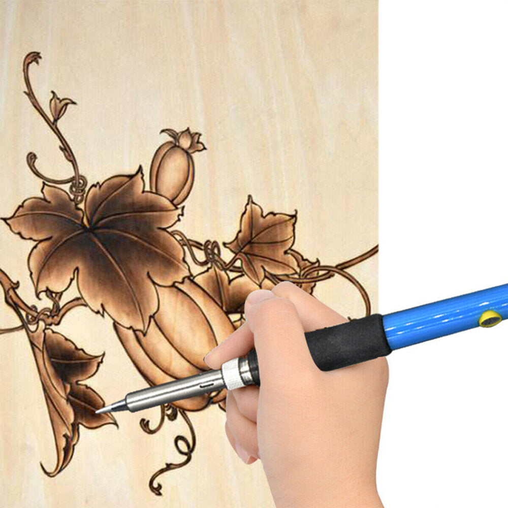 101Pcs 110V/220V 60W Electric Adjustable 200-450C Pyrography Soldering Iron Tools for Wood Working Burning Pen Tip Kit