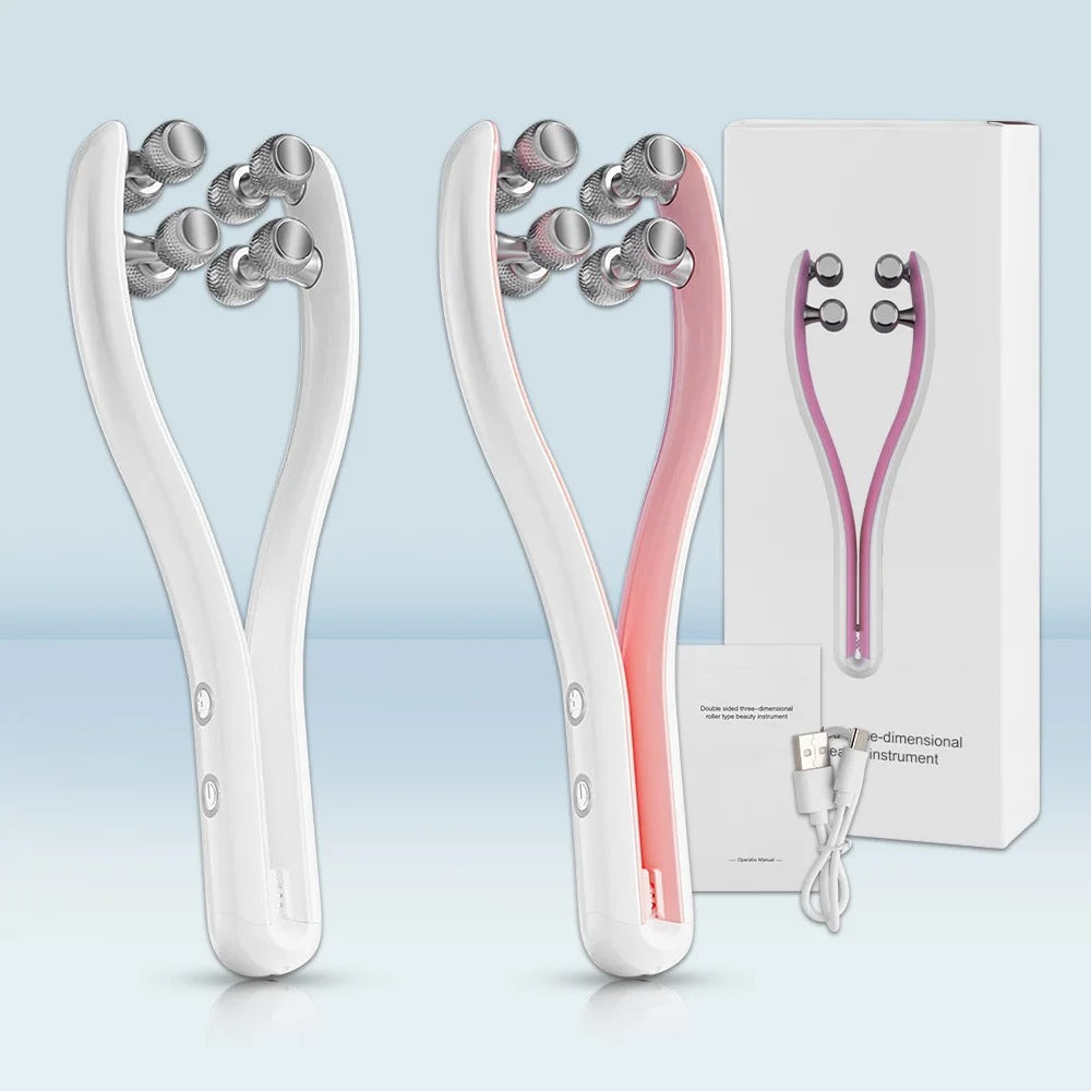2-in-1 Face Lifting Machine - USB Rechargeable 3D Roller Massager for Youthful Skin, Adjustable Speed, Ergonomic Design