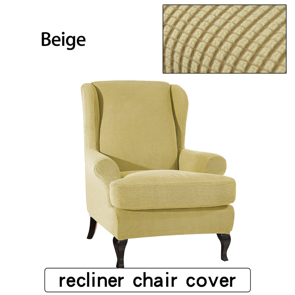 Elastic Fibre Armchair Wingback Wing Chair Covers Stretch SlipCover Protector