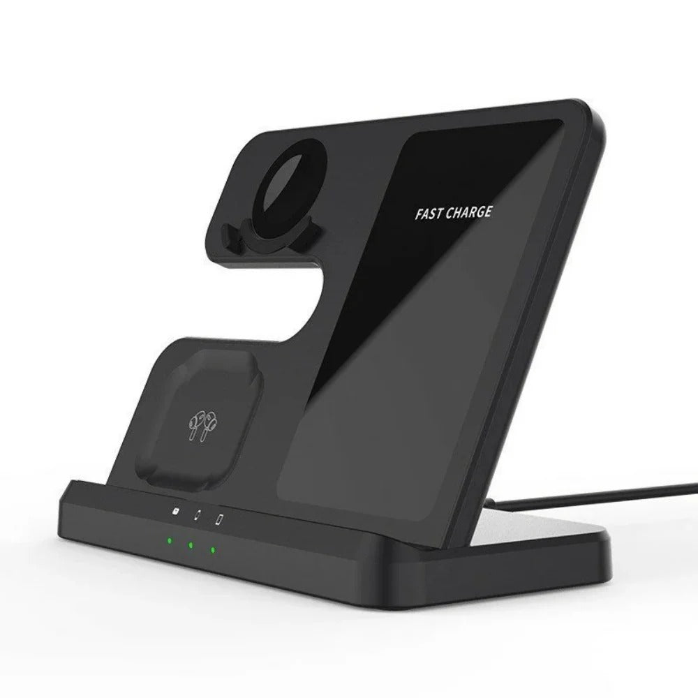 Q10b Wireless Charger, Fast Charging for Phones, Earphones & Smartwatches, 15W Max, QC3.0/PD, Black, Durable ABS