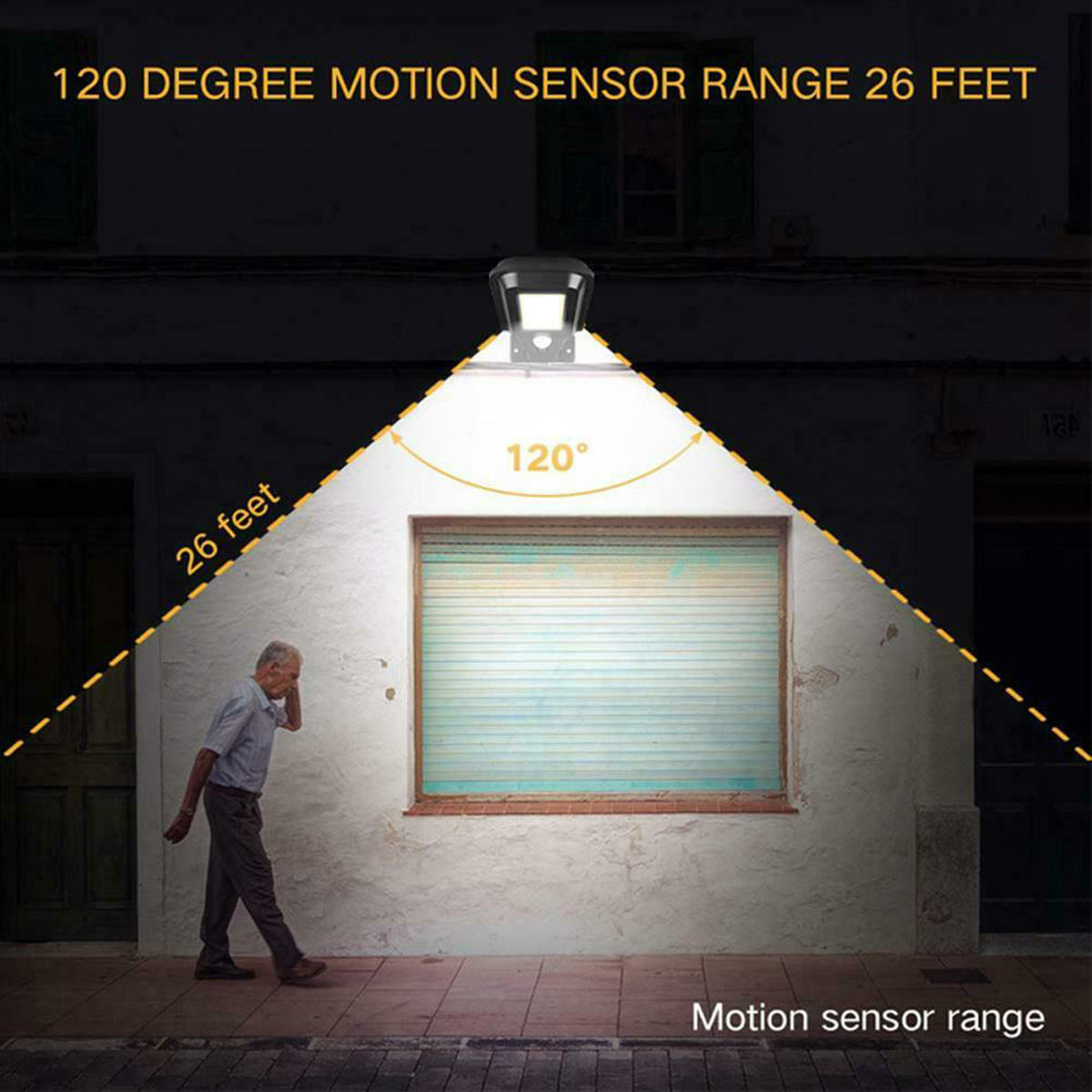 Solar Powered 40/60 LED Light Road Street Wall Lamp Outdoor Path Waterproof Garden
