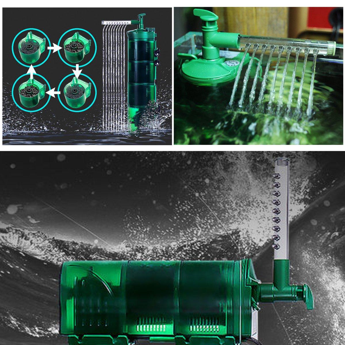 3 in 1 Aquarium Internal Filter Submersible Fish Tank Water Circulation Pump Aquarium Air Pump