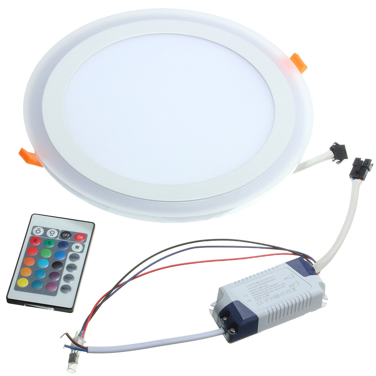 18W RGB Dual Color LED Recessed Ceiling Round Panel Down Light Lamp AC85-265V
