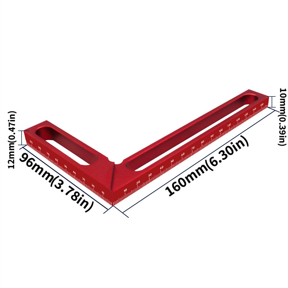 Right Angle Ruler for Woodworking - Accurate 90° Measurements, Durable Aluminum, Lightweight, 100mm & 160mm Sizes Available