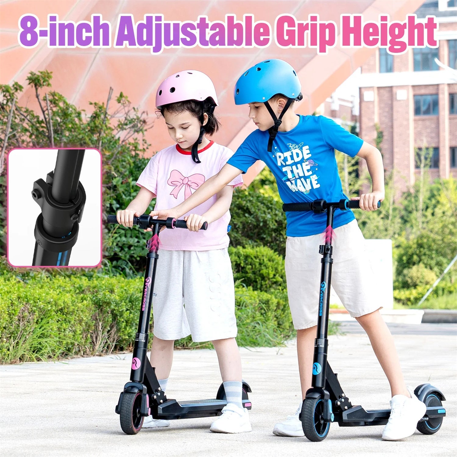 Electric Scooter 25.2V 2.6AH Battery 150W Motors 6.5inch Tires 8KM Max Mileage 60KG Max Load Folding Kids Electric Scooter for 6-12 Years Old