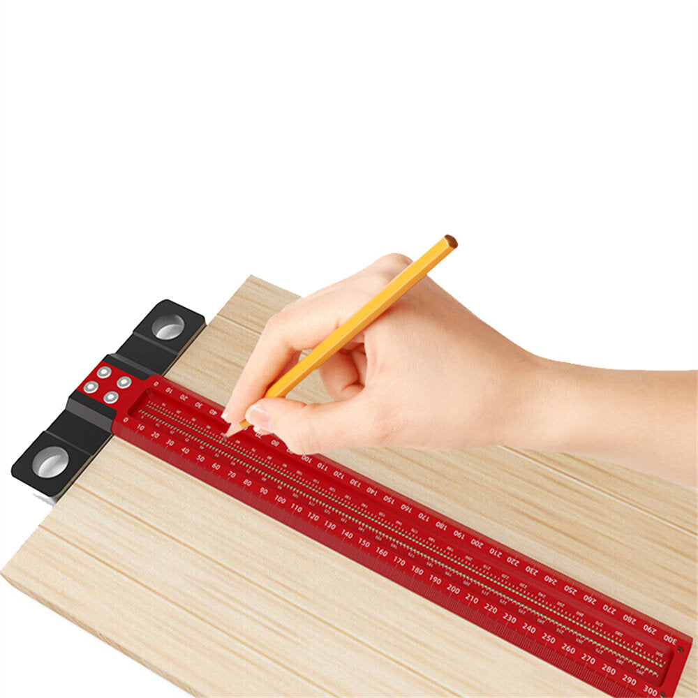 Aluminum Alloy T Hole Ruler for Woodworking - Precise, Easy to Use, Rust Proof, 200cm/300cm Length Options