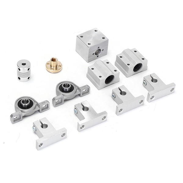 13pcs 400mm CNC Parts Optical Axis Guide Bearing Housings Aluminum Rail Shaft Support Screws Set