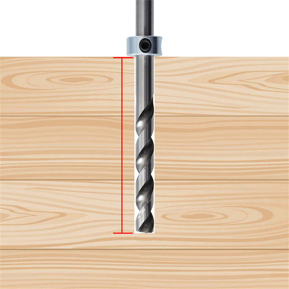 Aluminum Alloy Drill Bit Depth Stop Collar Locator with Magnetic Tool, Dual-Sided Scale, 0-100mm Measuring Range