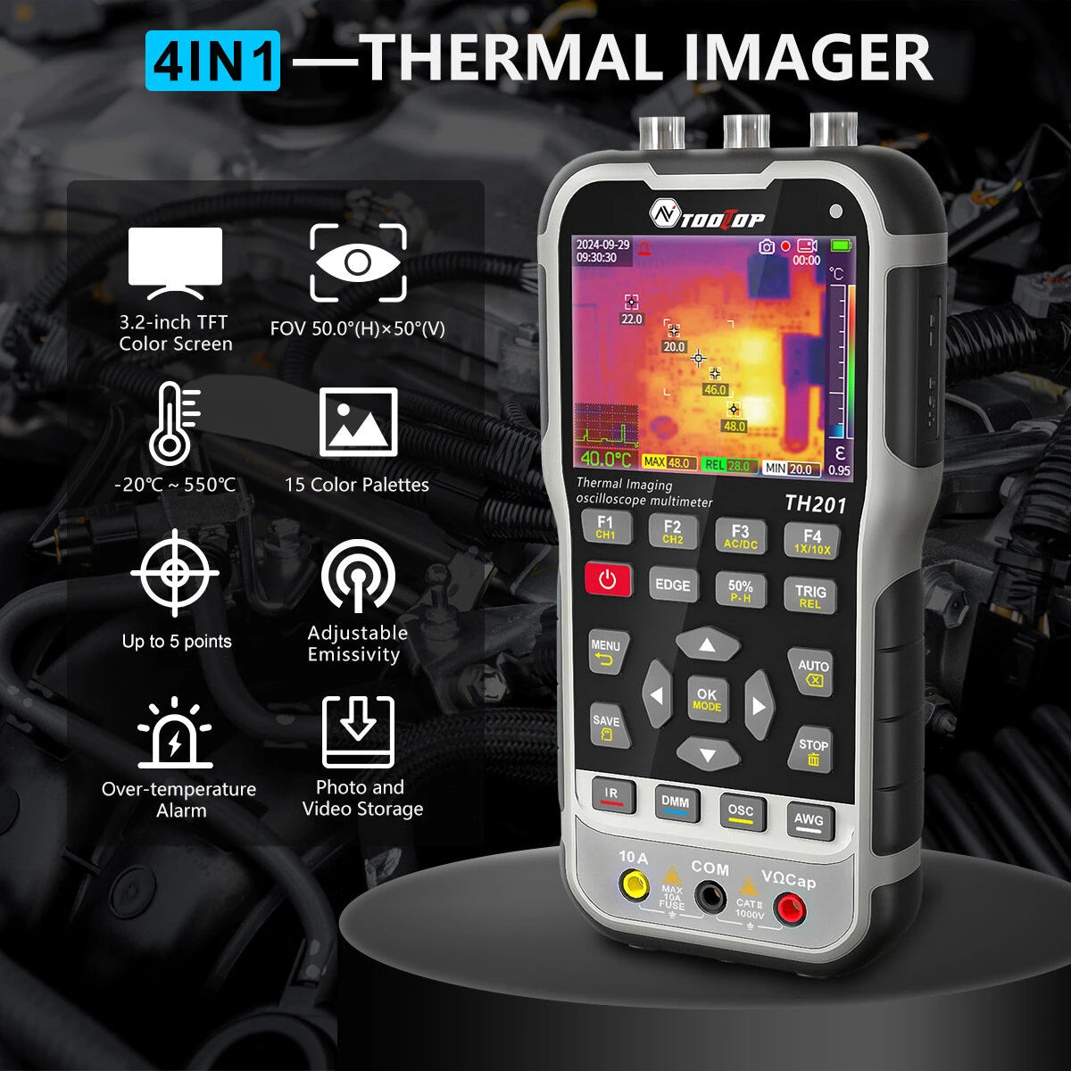 GreenZech Multi-Lab 288 Pro | 4-in-1 Professional Diagnostic Suite | 288x240 HD Thermal Imager & 70MHz Oscilloscope