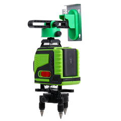 4D 16 Lines Green Light Laser Levels 360 Self Rotary Leveling Measure Tools with 2PCS Lithium Batteries